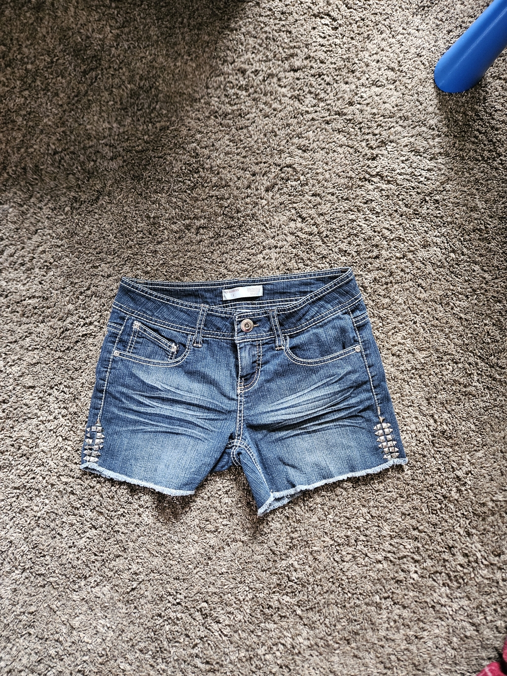 No Boundaries Dark Blue Denim Jeans with White Stitching